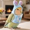 Birds Hoodie Cute Blue White Parrot Flight Suit with Ears Small Animals Apparel for Parrots African Greys Parakeet Cockatiel