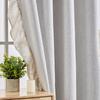 French Linen Blackout Curtain With Ruffles Bedroom Living Room Kitchen Window Door