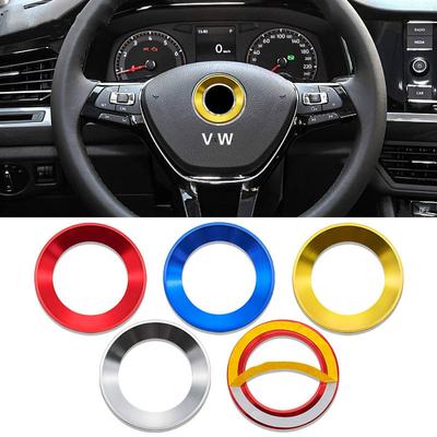 Автомобильный руль, эмблема, значок, кольцо, чехол, наклейка для VW Golf 6 7 Polo CC Tiguan Passat, украшение, наклейка с логотипом, аксессуары