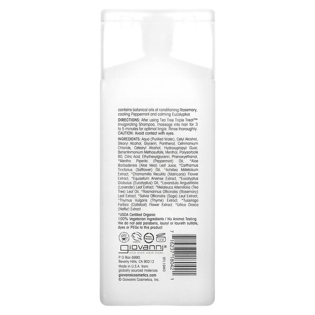 Giovanni, Tea Tree Triple Treat, тонизирующий кондиционер для всех типов волос, 2 жидких унции (60 мл)