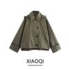Fashion Style 2024 Autumn New Women's Clothing Stylish All-Matching Hooded Long Sleeves Polo Collar Jacket 0518263