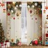 Christmas Curtains Gold Stars Ornaments Print Living Room Bedroom Panels Holiday Decor 2 Panels Xmas Window Drapes