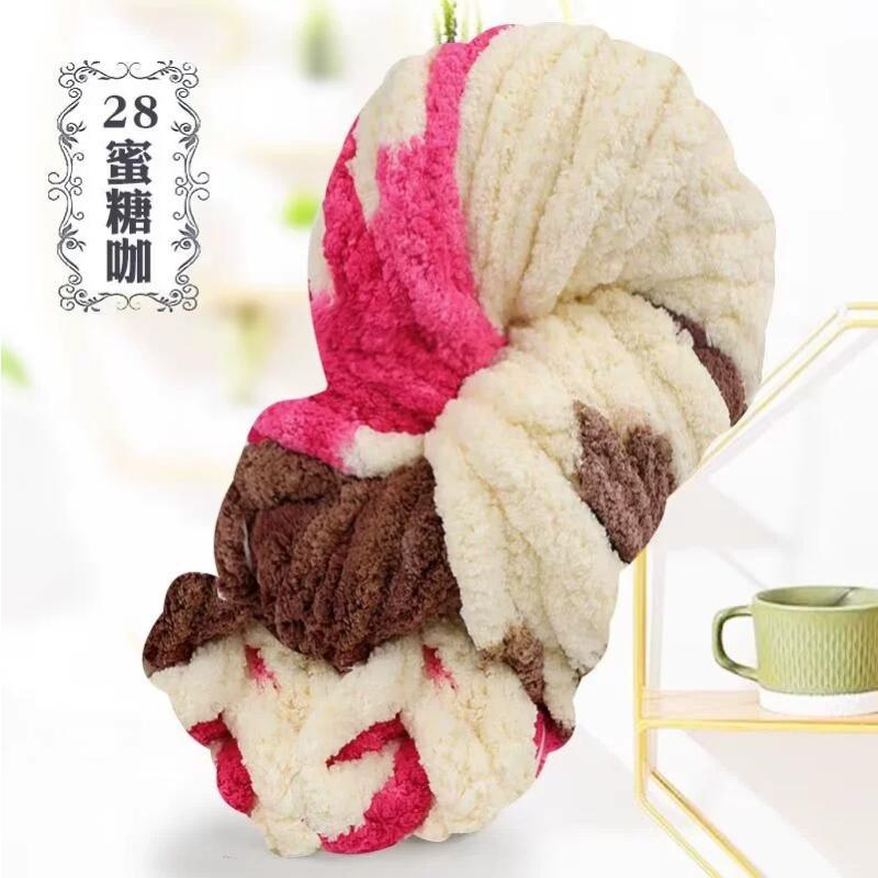 Толстая пряжа из микрофибры (chenille) для пледов, супермягкая и пушистая, гигантская полиэстеровая пряжа в стиле chenille для проектов домашнего декора