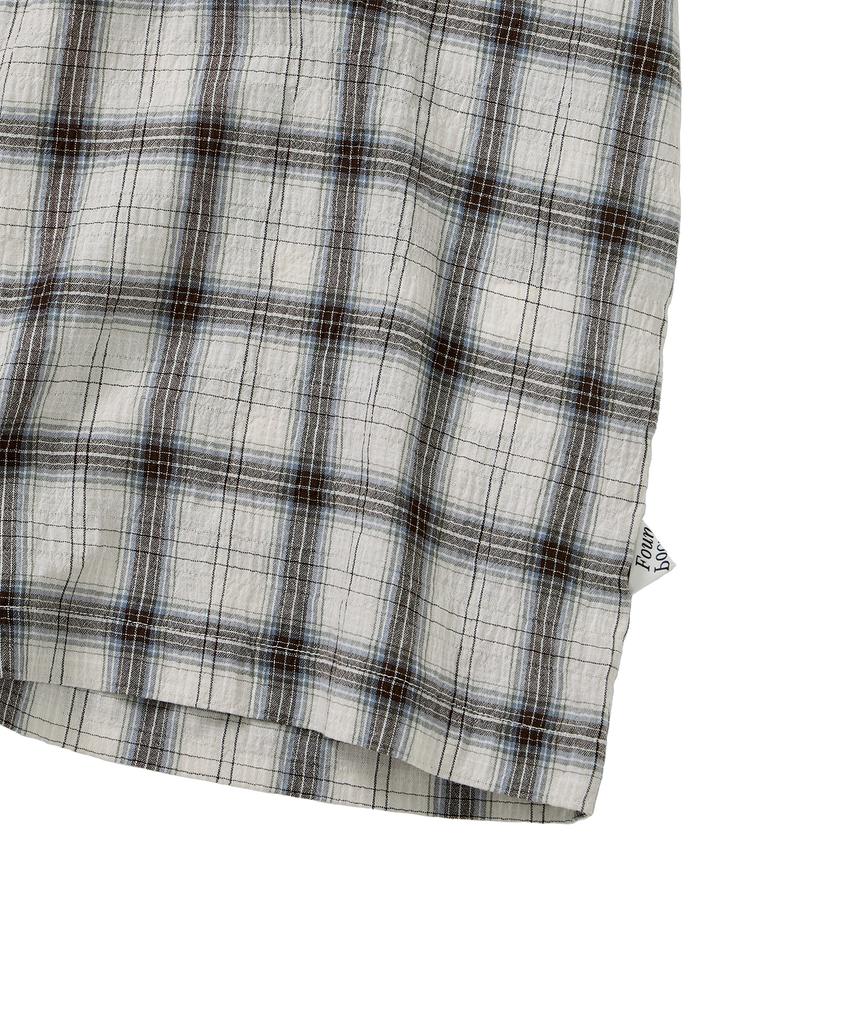 FOUNDPOCKET Bidi Plaid Pocket Ss Shirt Beige