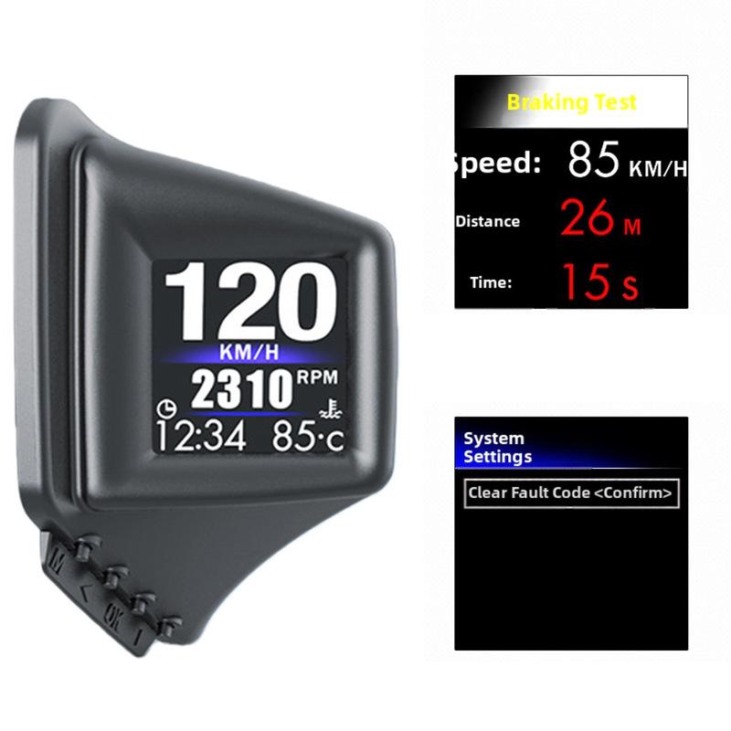 Многофункциональный гаджет HUD OBD2+GPS Бортовой компьютер Накладка на стойку А Высокие обороты Турбо Давление масла Температура воды GPS Спидометр