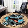 1pc Dino Breakthrough Office Round Area Rug, Under Office Chairs Bedroom Living Room Home Decor, Room Deco, Available in Various Sizes 041