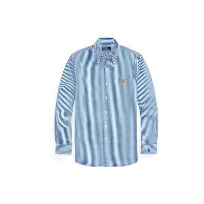 Polo Ss22 Полосатая рубашка с длинным рукавом Мужские рубашки синего цвета MNPOWOV16822165