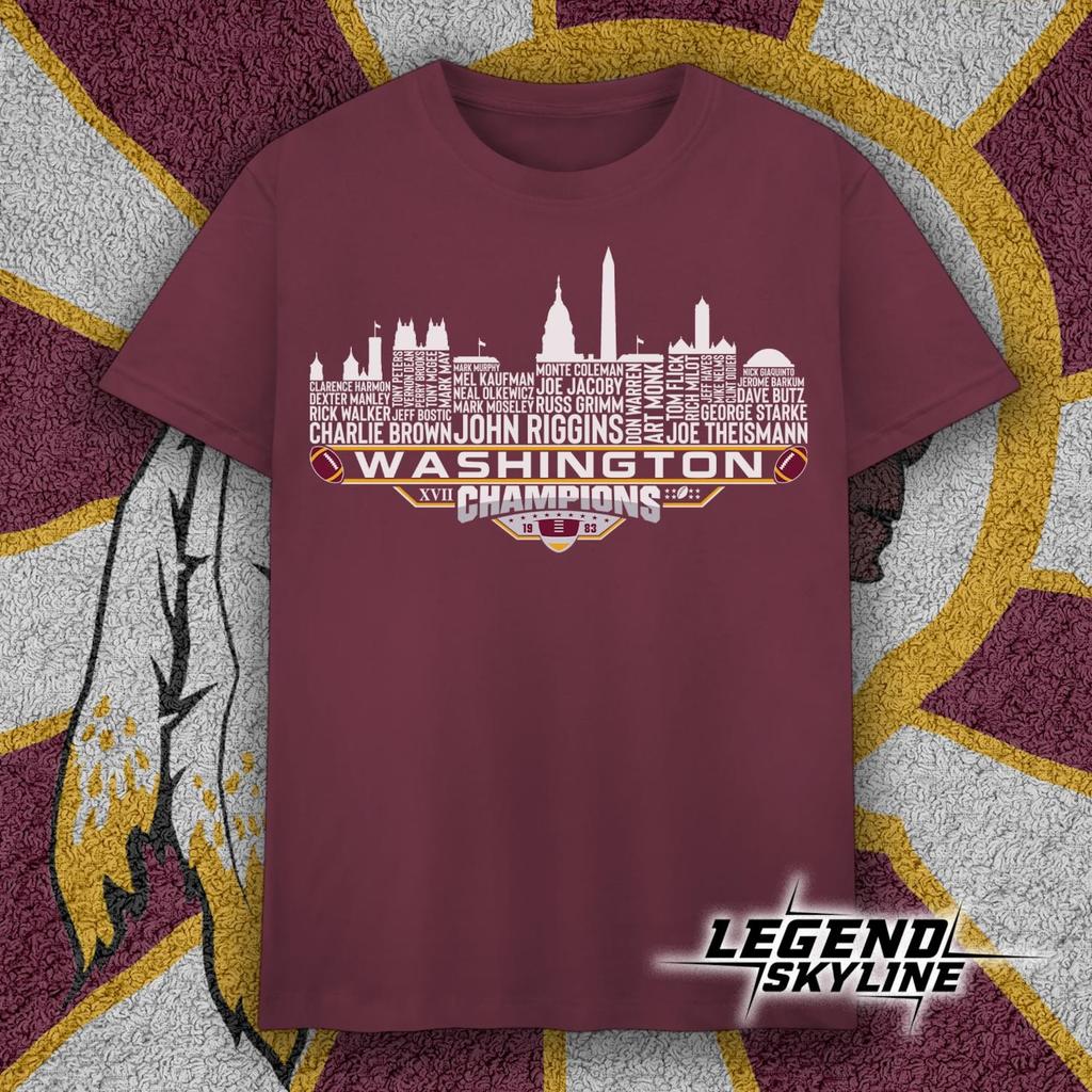 Washington Dream Team Football XVII Champions 1983, Washington City Skyline Shirt and kids tshirt