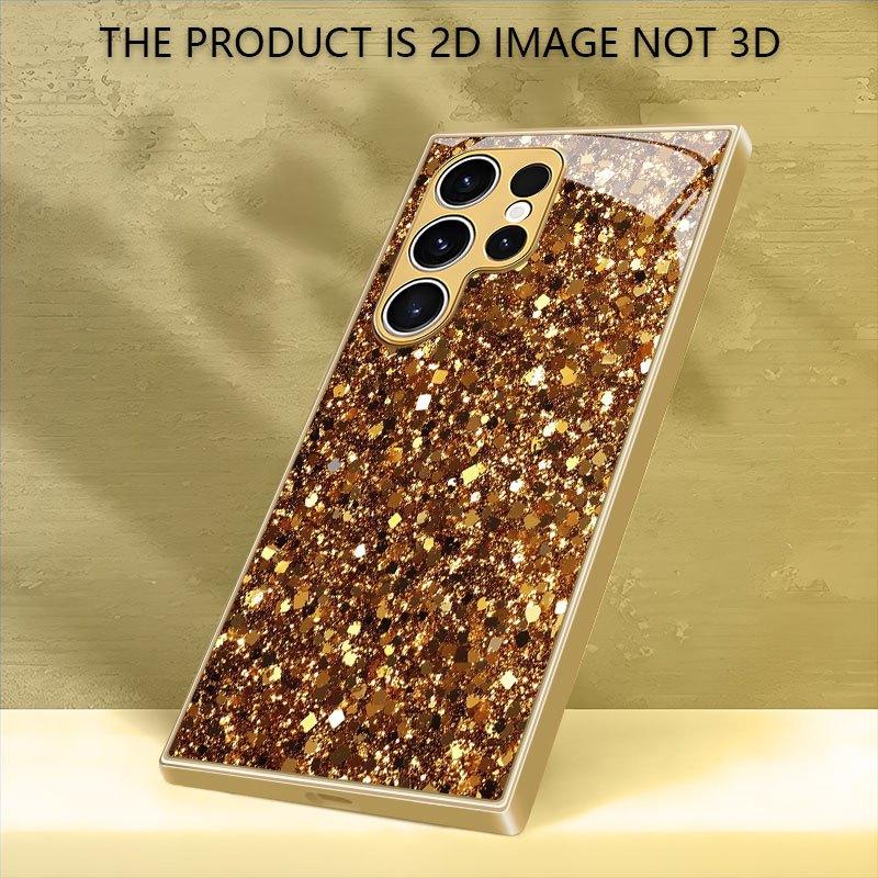 Закаленное стекло с золотым блестящим узором для телефона Samsung Galaxy S26 S25 S24 S23 S22 S20 fe/plus/ultra Противоударное