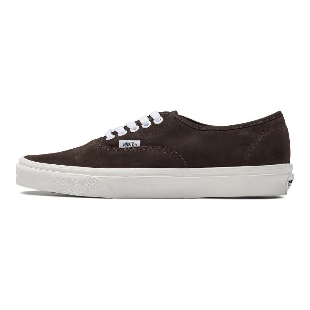 Vans Аутентичная кожа Прочные Легкие Дышащие Низкие Кеды для Скейтбординга Унисекс Кроссовки Темно-коричневые VN0A5KRD8DB