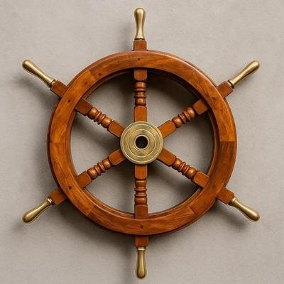 Деревянный штурвал корабля Морской декор Морское настенное искусство Штурвал пиратской лодки