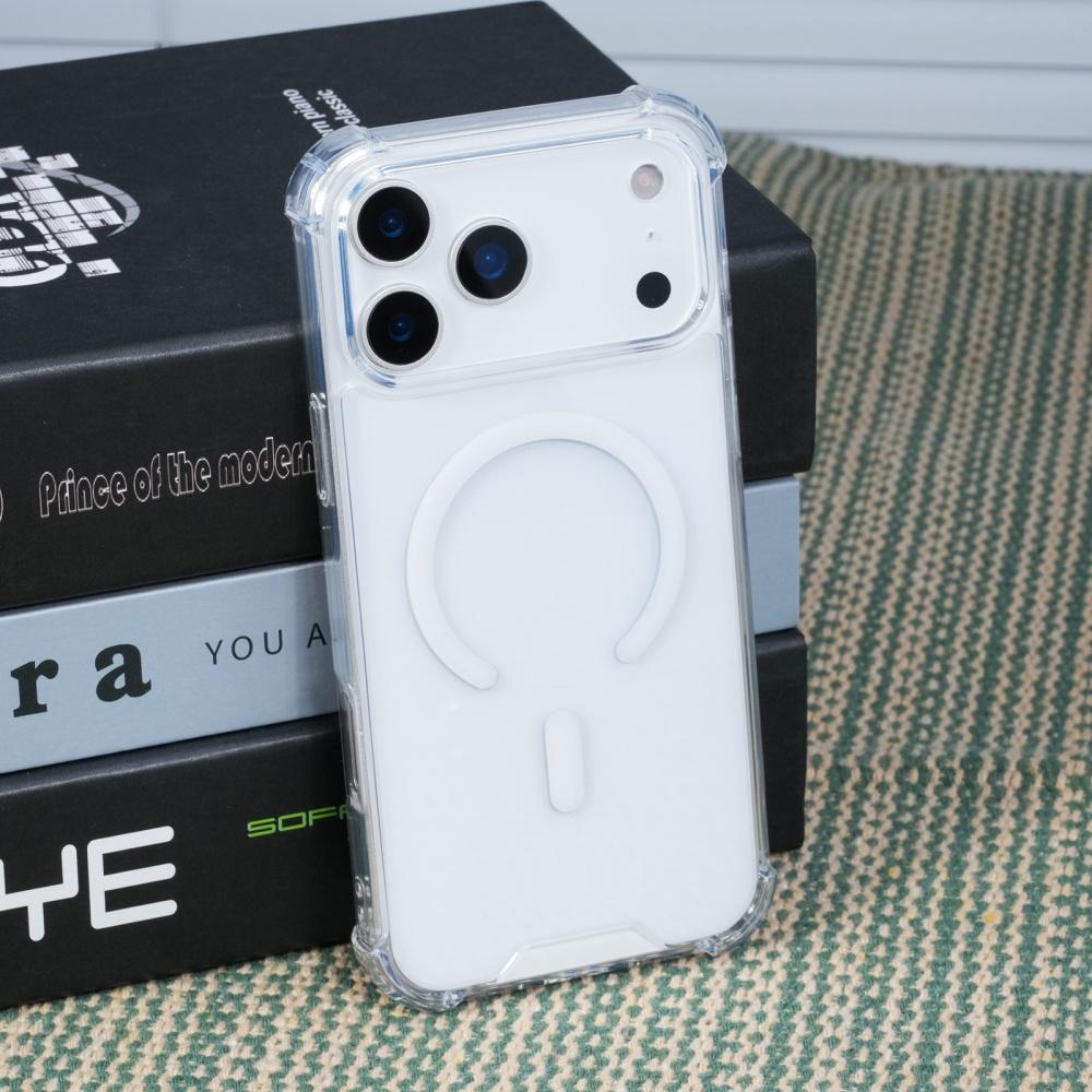 Ударопрочный Бронированный Чехол-Крышка для Magsafe для iPhone 17 Air 16 15 14 13 12 11 Pro Max Plus 17ProMax Мягкий+Жесткий Прозрачный Оригинальный