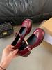 Mary Jane Shoes Women's New Waterproof Table One-word Buckle with Square Head Shallow Mouth Single Shoes In Autumn and Winter 2025