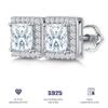Trend Design Sense High-End S925 Sterling Silver Moissanite Square Earrings Men's and Women's Couple Models Fashion Stud Earrings