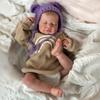 49cm Cuddly Newborn Baby Doll Soft Touch Cloth Body Lifelike Reborn Sleeping Doll Loulou Handmade 3D Painted Skin Visible Veins Emulation Doll for Kid