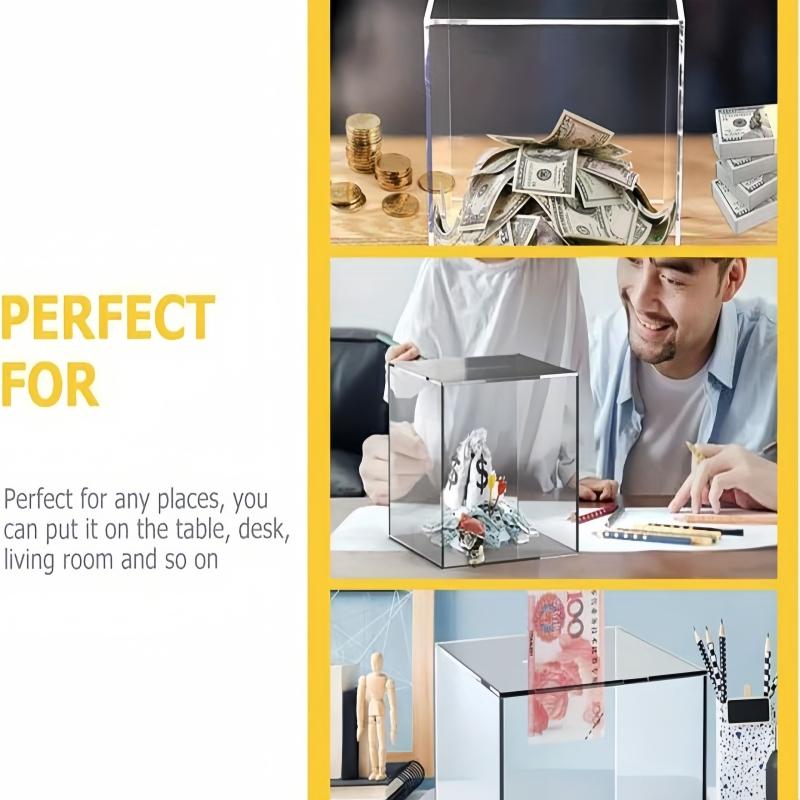 1 шт. Взрослая копилка, Прозрачная акриловая копилка, которую нельзя открыть, Коробка для денег, Взрослая копилка Хэллоуин/День благодарения/Подарки