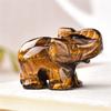 Handmade Carved Tangling Jade Elephant Gemstone Natural Crystal Figurine Good Luck Ornaments