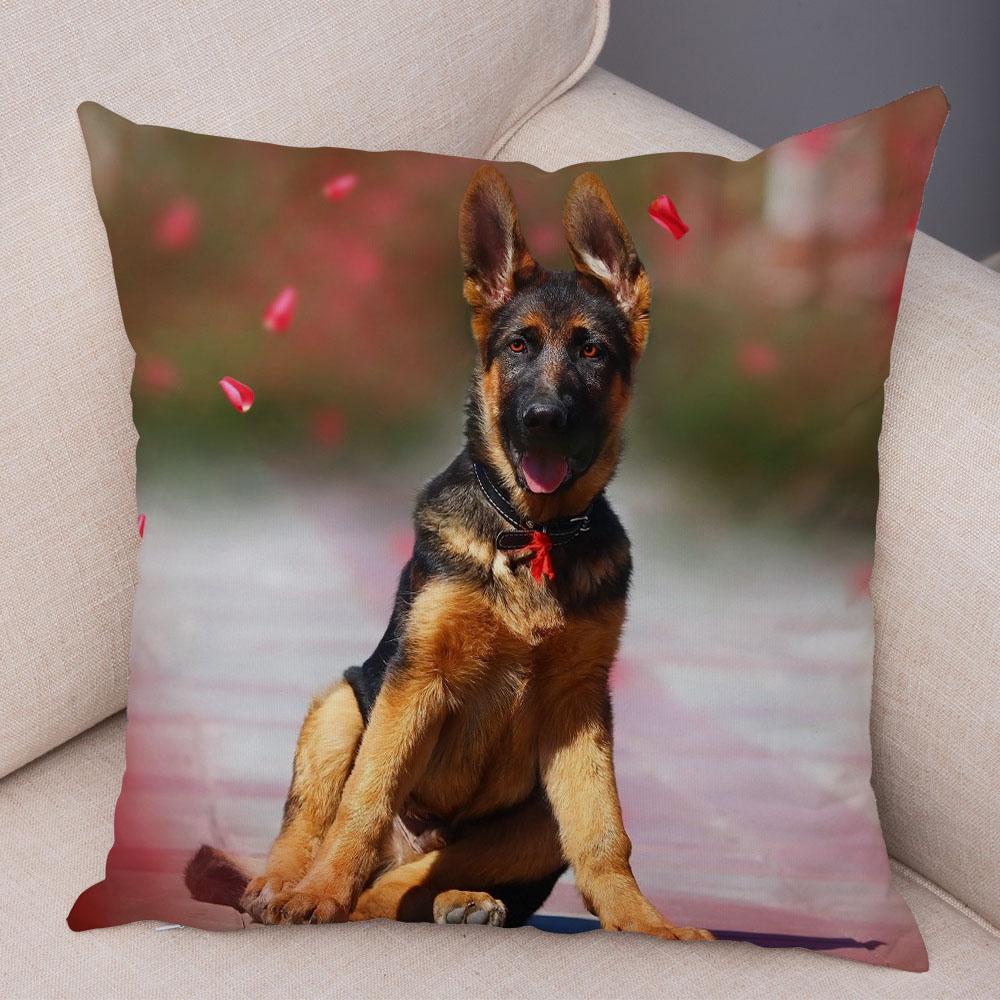 Sofa Home Pillowcase German Shepherd  Decoration Pet Animal Cushion