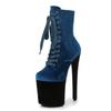 Fashion Top Sale 20CM Corduroy Surface Platform Women Shoes High Heeled shoesCustom Colors Boots Erotic Lap Pole Dancing Ankle Boots