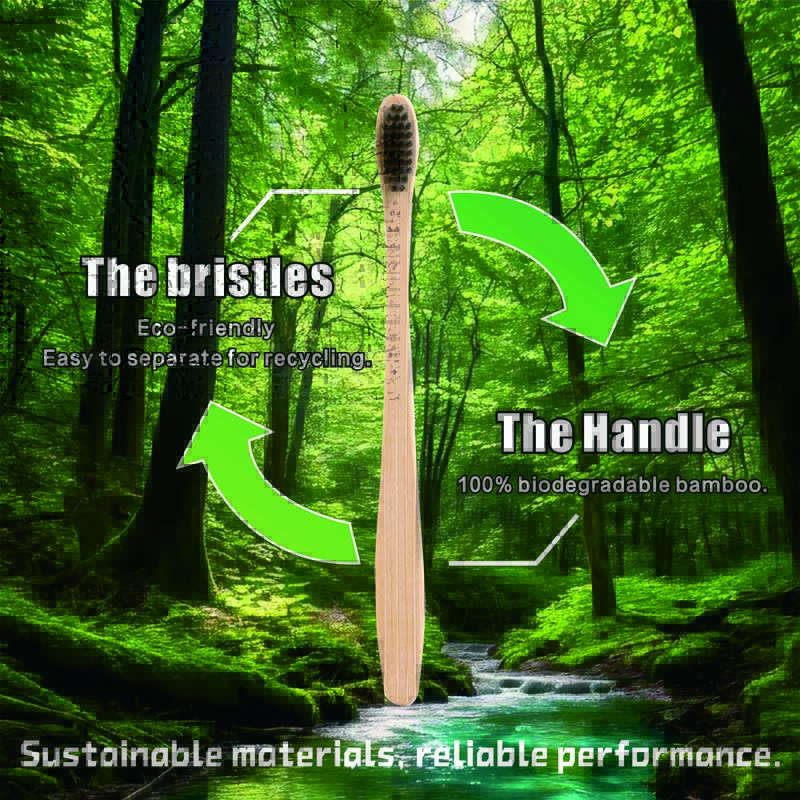 Waterdrop Shape Soft Disposable for Adults Kids Natural Biodegradable Eco Friendly Custom Logo Kraft Bag Bamboo Toothbrush