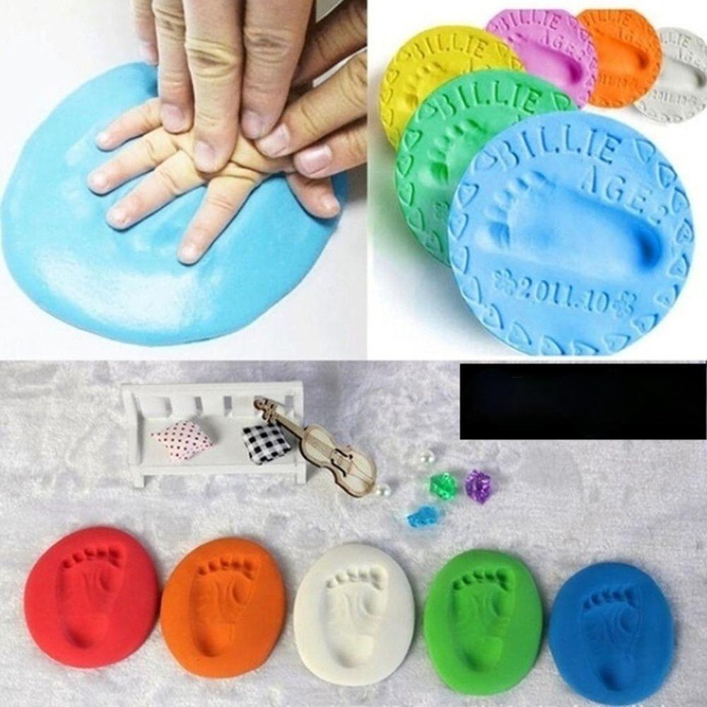 20g/pack Bag Clay Baby Hand Foot Inkpad Ultra Stereo Care Air Drying Soft Clay Handprint Imprint Kit Casting Toys