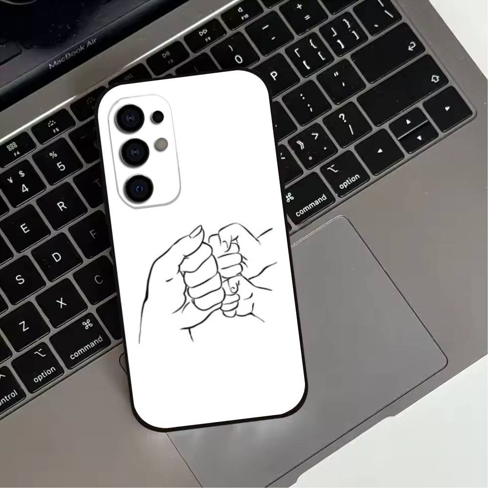 Чехол для телефона с изображением семьи Мама Папа Ребенок Руки для Samsung S25,S24,S21,S22,S23,S30,Ultra,S20,Plus,Fe,Lite,Note,10,Черный Чехол