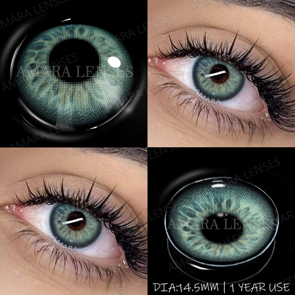 AMARA 1 пара натуральных серых контактных линз годового использования мягкие косметические линзы для улучшения цвета глаз косметика для глаз