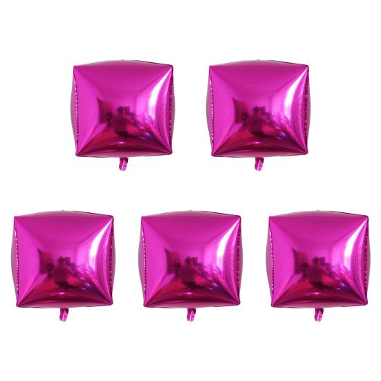 5Pcs 24 Inch Party Balloon Inflatable Bright Color 4D Cube Square Aluminum Film Balloon Decoration Home Decor