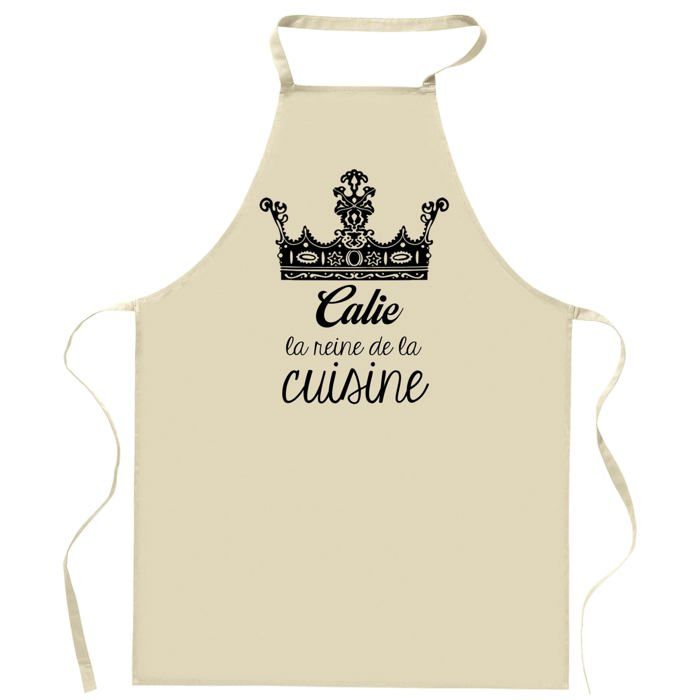 Tablier de cuisine - Calie - Reine de la Cuisine - Coton épais - Impression française