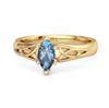 Celtic London Blue Topaz Ring 925 Sterling Silver Gold Vermeil Trinity Knot Band Ring