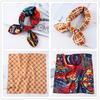 2021 Small Size Women Scarf Fashion Print Silk Scarves Square Neck Office Satin Handkerchief Bandana Foulard