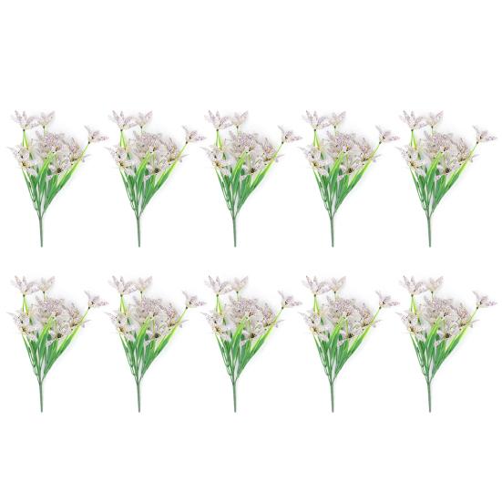 Моделирование растения, устойчивое к ультрафиолетовому излучению, не выцветает, низкие эксплуатационные расходы, 5 раздвоенных весенних трав, искусственные цветы, садовые украшения для дома