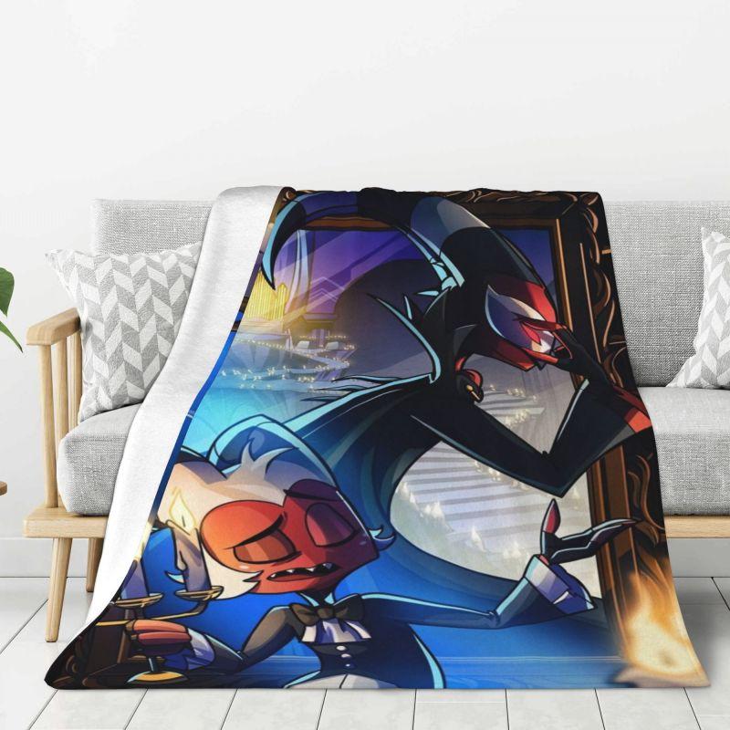 Custom Sofa Fleece Funny Cartoon Comics Tv Helluva Boss Throw Blanket Warm Flannel Blankets for Bed Car Couch Bedspreads