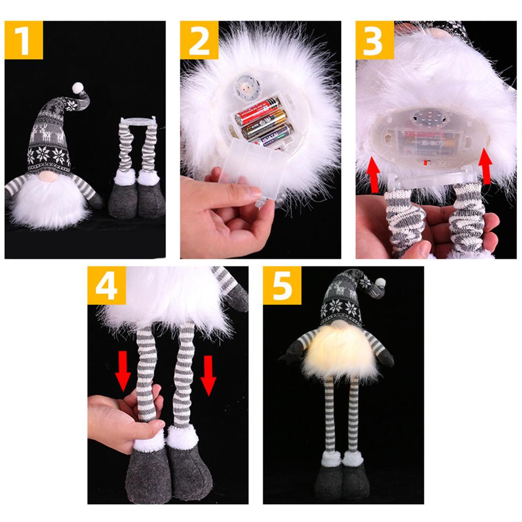 Christmas Gnomes Glowing Faceless Dolls Plush Dwarfs Decorations Handmade Scandinavian Tomtes Ornament New Year Decor