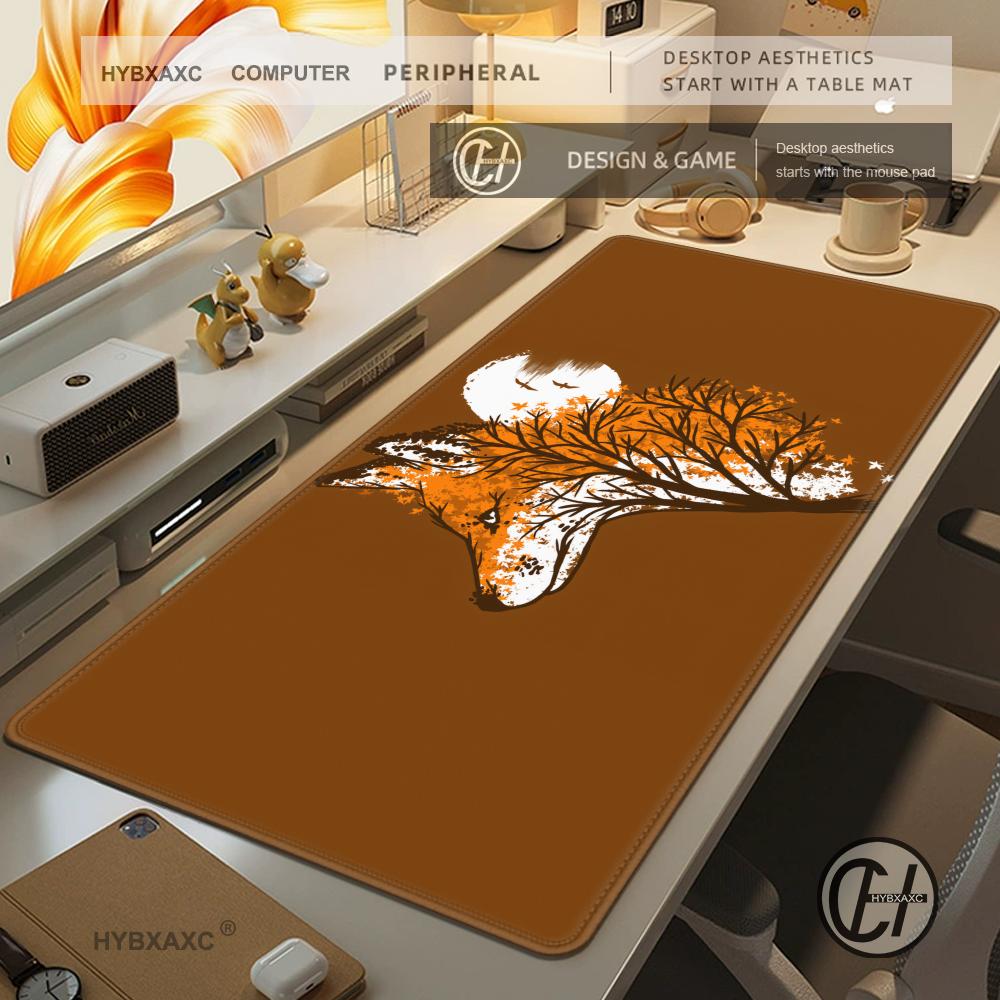 HYBXAXC Flowers fox Mouse Pad Large MousePad XXL PC Gaming Rubber carpet Lock Desk Mat Computer mouse Gamers phone work office