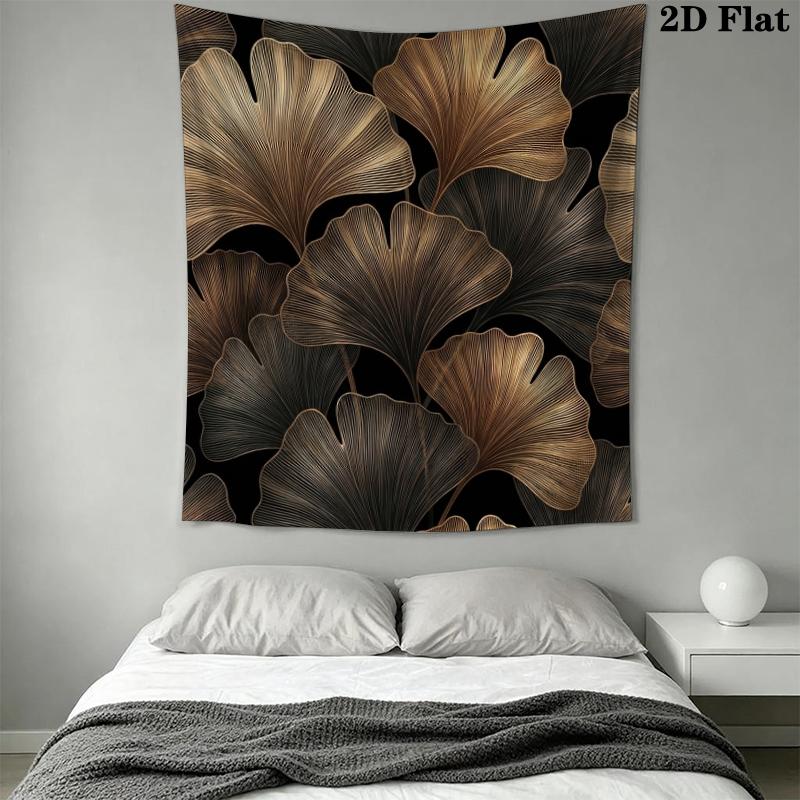 Ginkgo Leaves Wall Tapestry Aesthetic Wall Hanging Printed Fabric Blanket Decorative Tapestries for Bedroom Living Room Home Decor