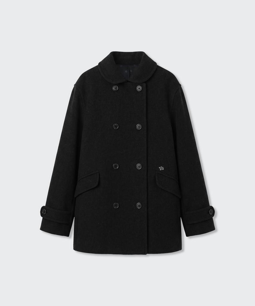MUSINSA STANDARD WOMAN [Ohesio Collaboration] Cashmere Blend Double Half Coat [Black]