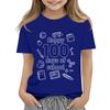 Kids Fashion Casual Short Sleeve 100 Day School Anniversary Printed Round Neck T-Shirt Top