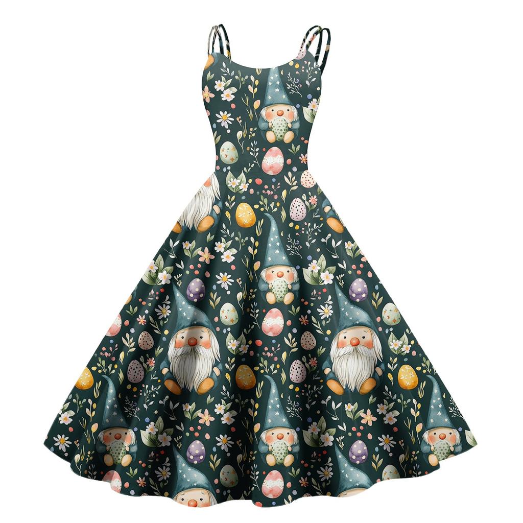 Women's Casual Fashion Print Sexy Off Shoulder Punk Retro Dress Retro Dress Dress