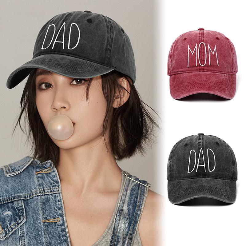 Новые бейсболки с вышивкой DAD MOM для мужчин и женщин, ретро, из выстиранного хлопка, снэпбэк, папины кепки, уличная спортивная кепка с козырьком от солнца, унисекс