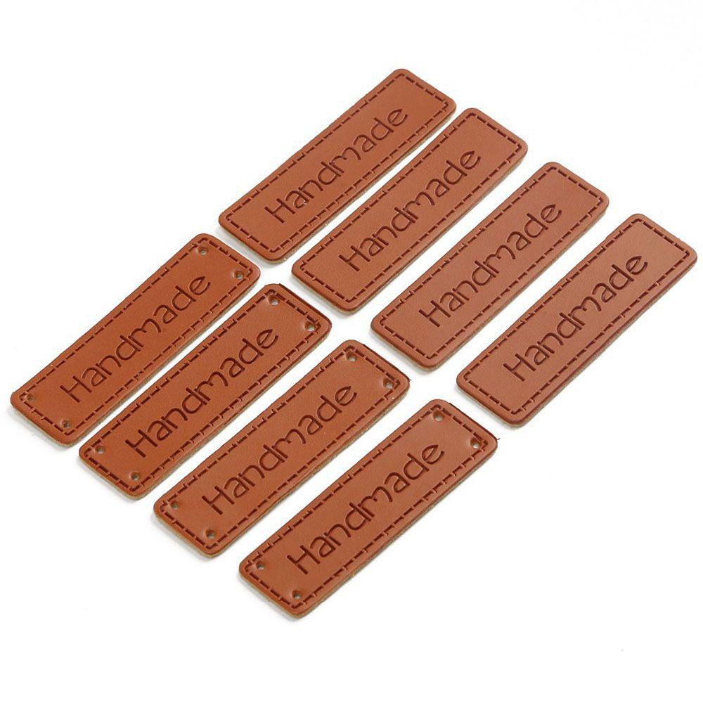 Коричневый тисненый шарф с надписью, декор для шляпы, бирки из искусственной кожи, швейные принадлежности, этикетки своими руками, узор ручной работы