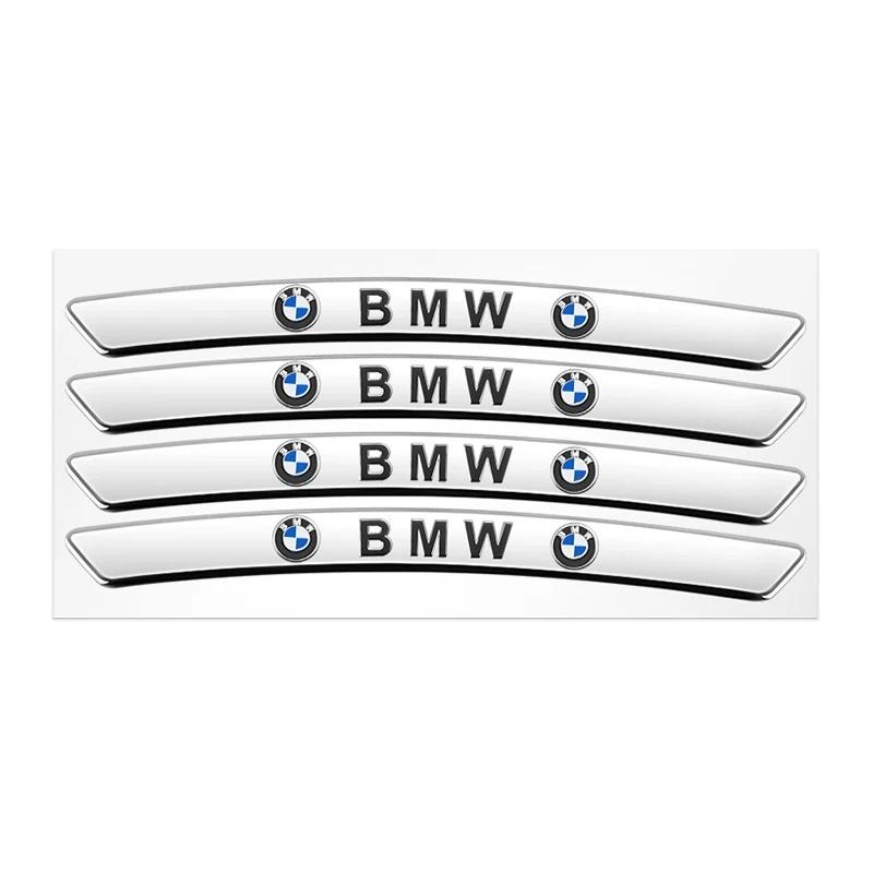 4pcs Car Wheel Hub Stickers Auto Tire Rim Decorative Accessories For BMW 1 3 5 7 Series M Performance M M3 M5 X1 X2 X3 X4 X5 MRY7