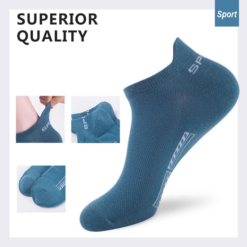 Высококачественные мужские летние носки, сетчатые дышащие хлопковые спортивные носки до щиколотки, повседневные спортивные тонкие короткие короткие Sokken, размер 5 пар/лот