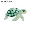 Green Turtle Shape Brooch for Woman Acrylic Material New Trends Trendy Design Handmade Cute On Bag Clothes Accessories