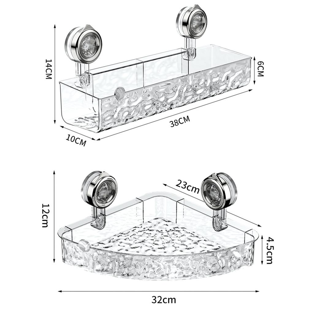 Стеллаж для хранения на присоске, легкая роскошная полка для ванной комнаты с эффектом водной ряби для туалетных принадлежностей, настенный органайзер без дырокола для дома