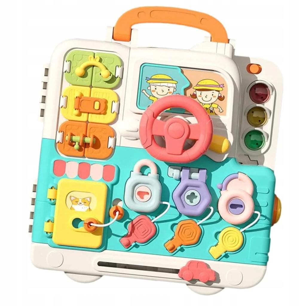 [PACZB] Montessori educational board interactive sensory panel in a suitcase Booklet Z3120