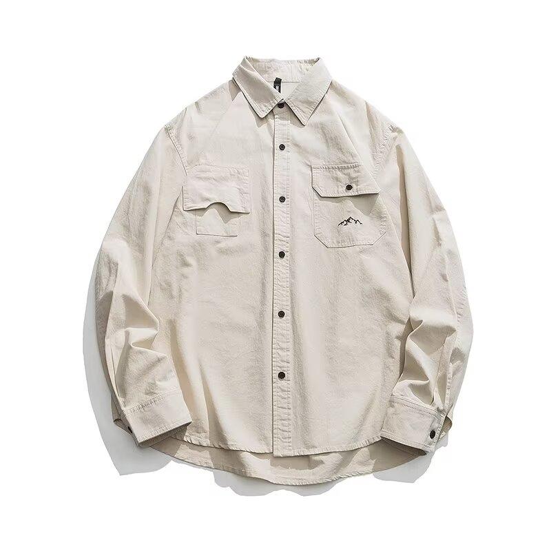 2024 Letter Long Sleeve Shirt Japanese Hong Kong Style Ins Loose Shirt Boys Summer Trendy Versatile Casual Coat
