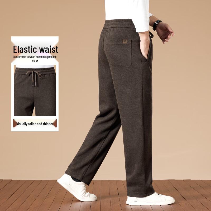 Yiliteng Men's Thickened Casual Wool Blend Pants