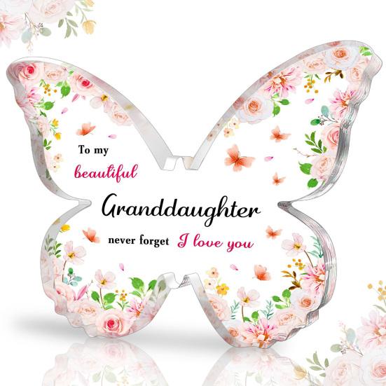 Акриловая табличка в форме бабочки на память, кристально чистая акриловая долговечная цветная печать, сердечная табличка с посланием на День матери, подарки для мамы