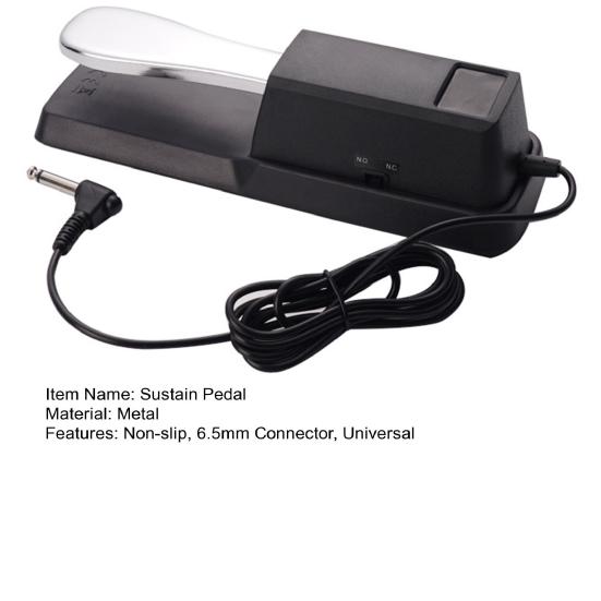 Электрическое пианино сустейн-педаль Нескользящий разъем 6,5 мм, универсальное электрическое цифровое пианино, металлическая педаль, аксессуары для музыкальных инструментов